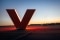 The V over the roofs of the Viessmann factory. 
