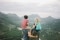 The image shows a family in nature as a symbol of the responsibility we bear. 