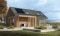 The image shows a building with a Viessmann heating system