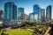 The picture shows the futuristic skyline of a city as a symbol for sustainable living