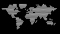 World map with white triangles on black background. 